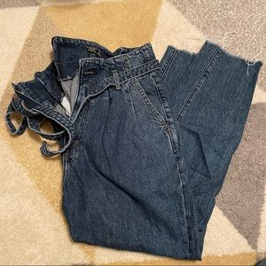 Paper bag waist mom jean